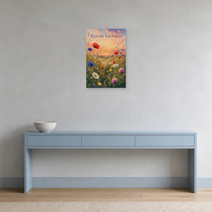 Affiche Fleurs Sauvages – Prairie en Couleurs dans une entrée ou un couloir - Art Virtuoso