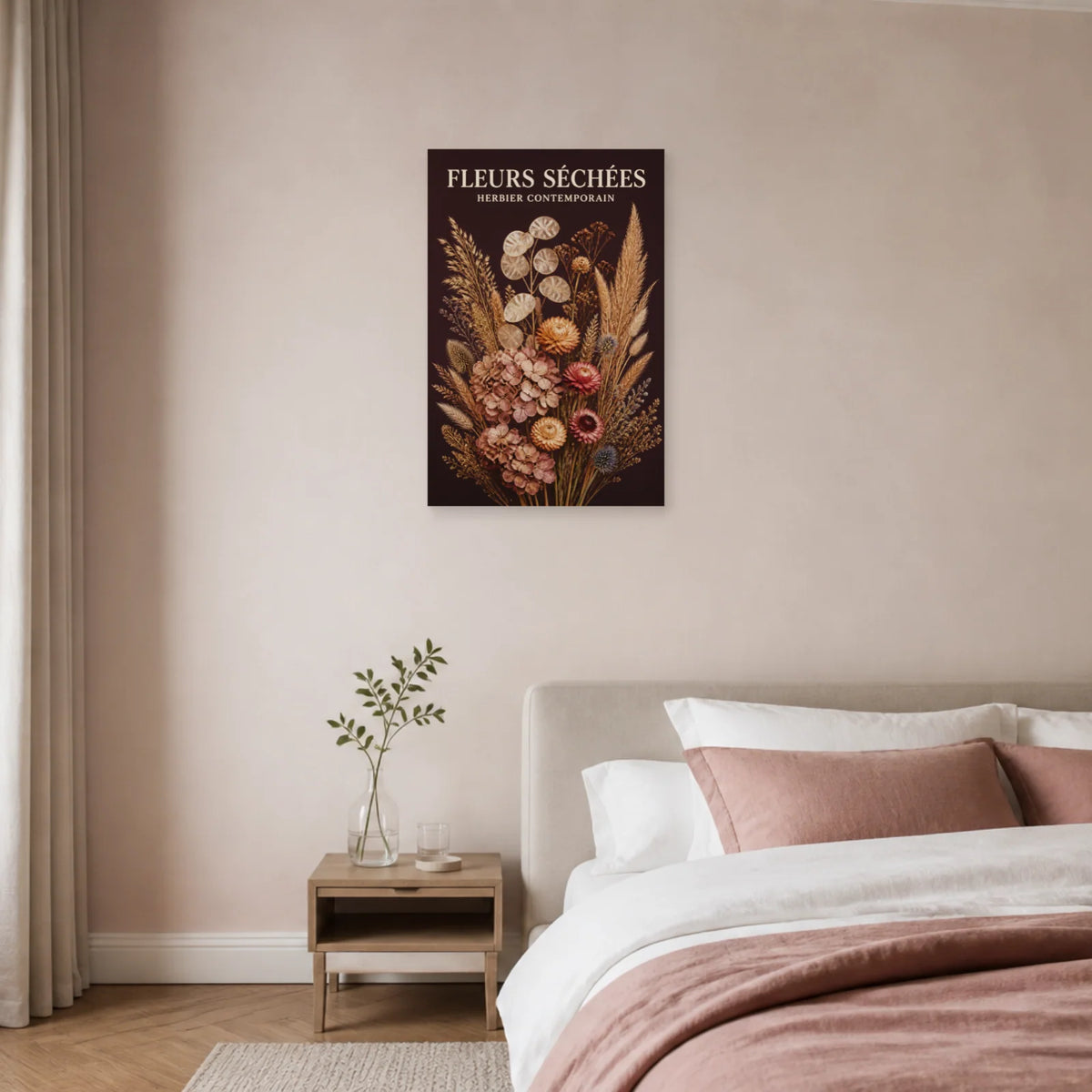 Affiche Fleurs Séchées – Herbier Contemporain dans une chambre - Art Virtuoso