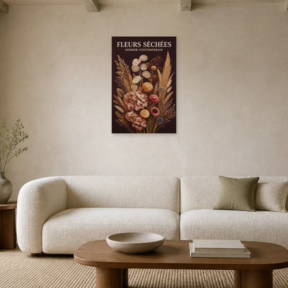 Affiche Fleurs Séchées – Herbier Contemporain dans un salon - Art Virtuoso