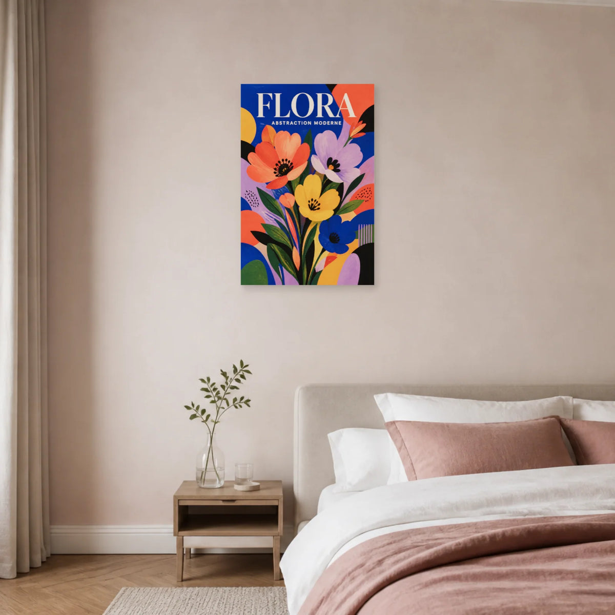 Affiche Flora – Abstraction Moderne dans une chambre - Art Virtuoso