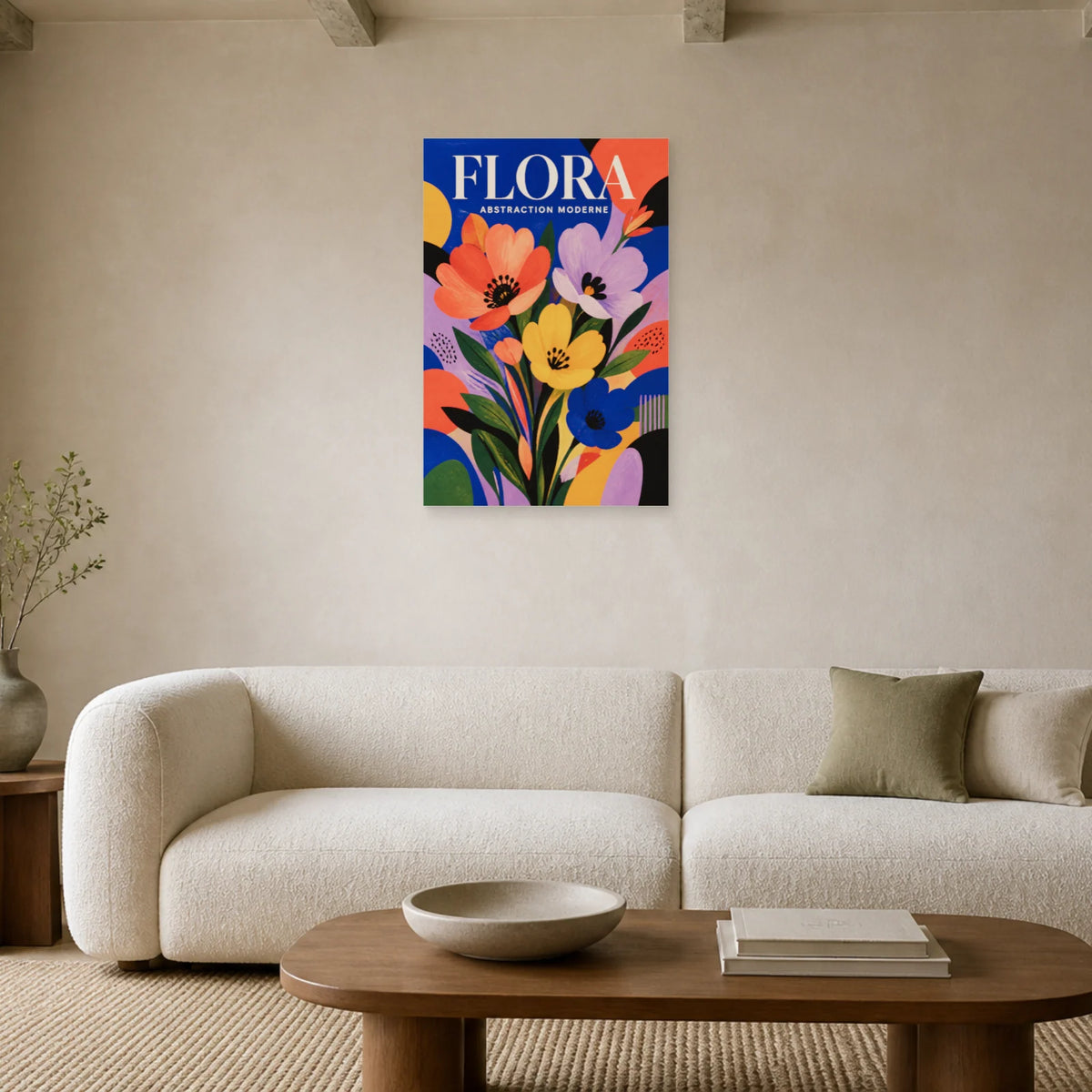 Affiche Flora – Abstraction Moderne dans un salon - Art Virtuoso