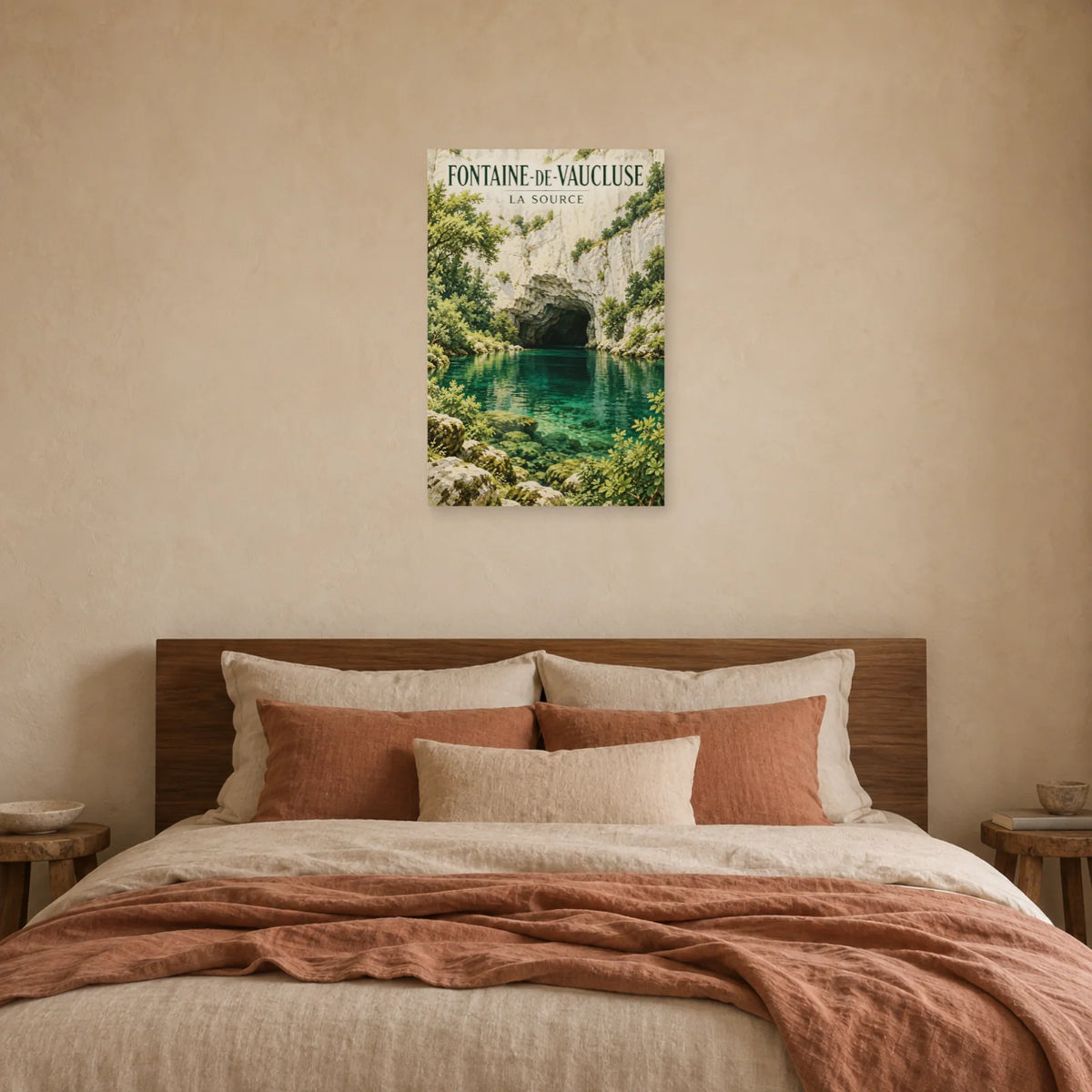 Affiche Fontaine-de-Vaucluse La source dans une chambre - Art Virtuoso