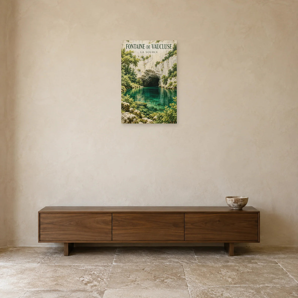Affiche Fontaine-de-Vaucluse La source dans une entrée ou un couloir - Art Virtuoso