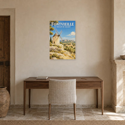 Affiche Fontvieille Moulin de Daudet dans un bureau - Art Virtuoso