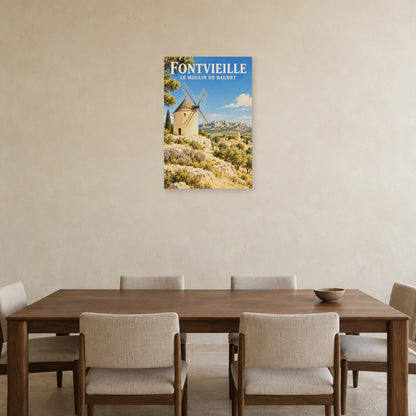 Affiche Fontvieille Moulin de Daudet dans une salle à manger - Art Virtuoso