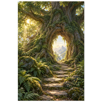 Passage naturel sous un arbre géant, affiche 60 × 90 cm