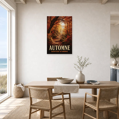 Affiche Automne – Sentier d'Ambre dans une salle à manger - Art Virtuoso