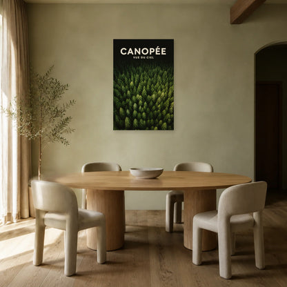 Affiche Canopée – Vue du ciel dans une salle à manger - Art Virtuoso