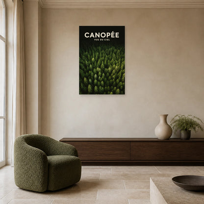 Affiche Canopée – Vue du ciel dans un salon - Art Virtuoso