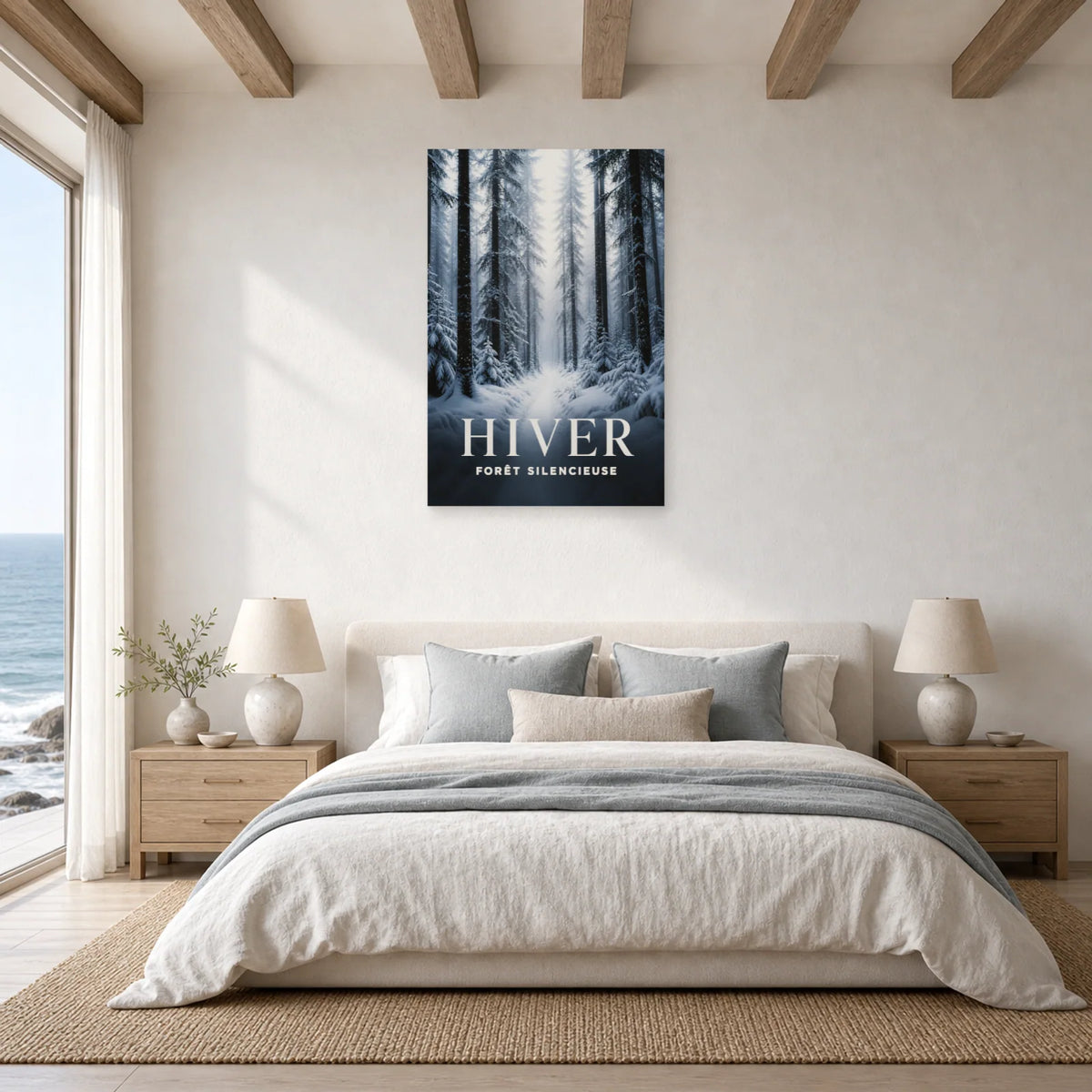 Affiche Hiver – Forêt Silencieuse dans une chambre - Art Virtuoso
