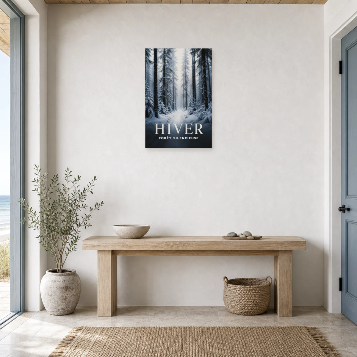 Affiche Hiver – Forêt Silencieuse dans une entrée ou un couloir - Art Virtuoso