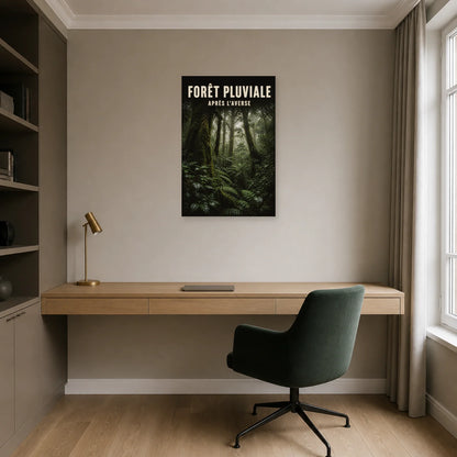 Affiche Forêt pluviale – Après l’averse dans un bureau - Art Virtuoso
