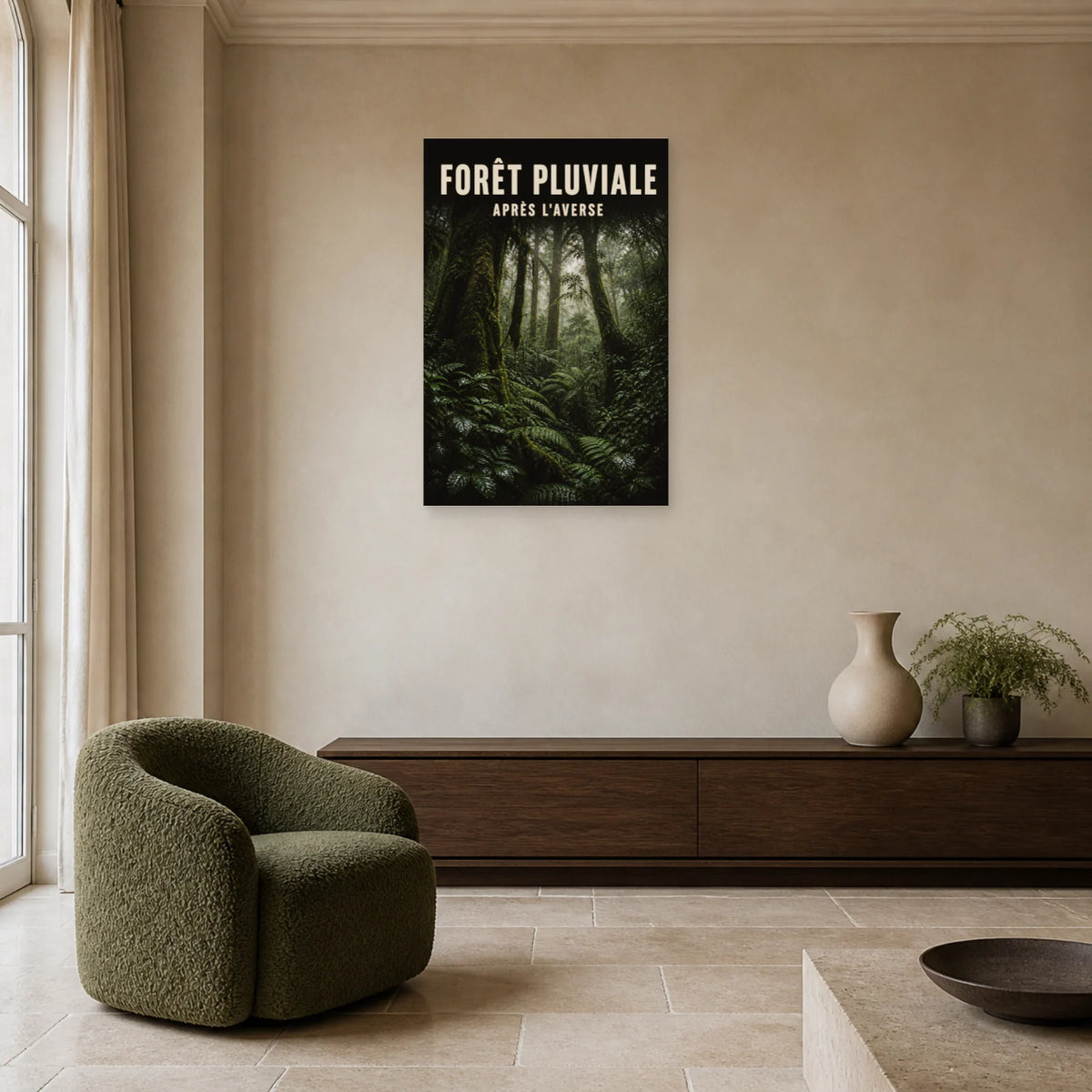 Affiche Forêt pluviale – Après l’averse dans un salon - Art Virtuoso