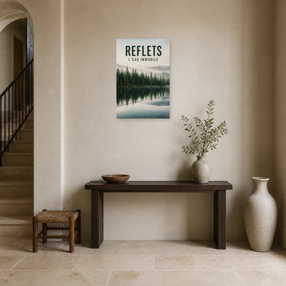 Affiche Reflets – L’eau immobile dans une entrée ou un couloir - Art Virtuoso