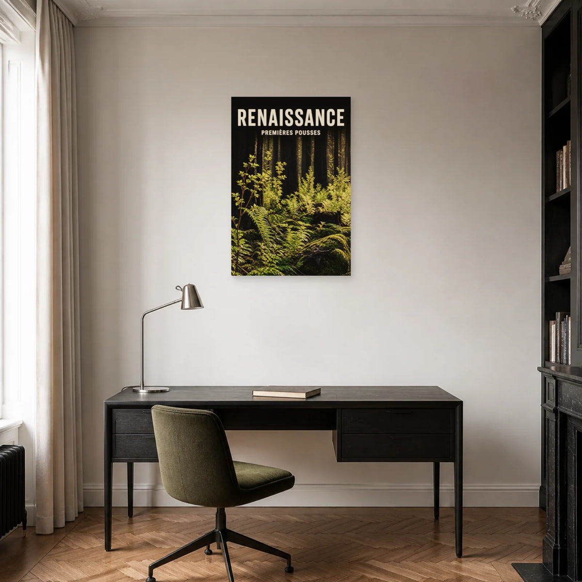 Affiche Renaissance – Premières pousses dans un bureau - Art Virtuoso