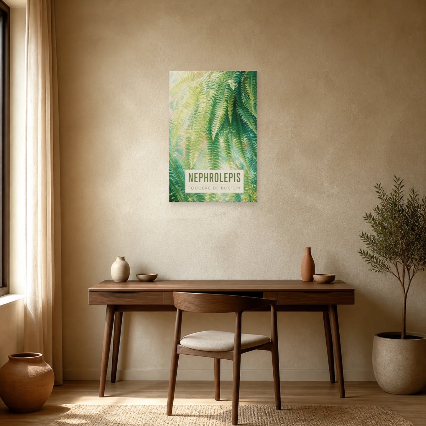 Affiche Nephrolepis – Fougère de Boston dans un bureau - Art Virtuoso