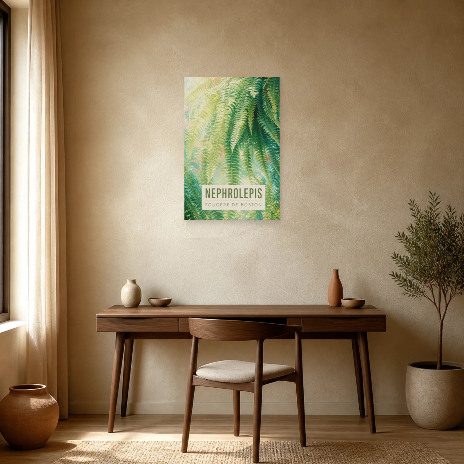 Affiche Nephrolepis – Fougère de Boston dans un bureau - Art Virtuoso