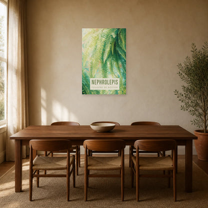 Affiche Nephrolepis – Fougère de Boston dans une salle à manger - Art Virtuoso