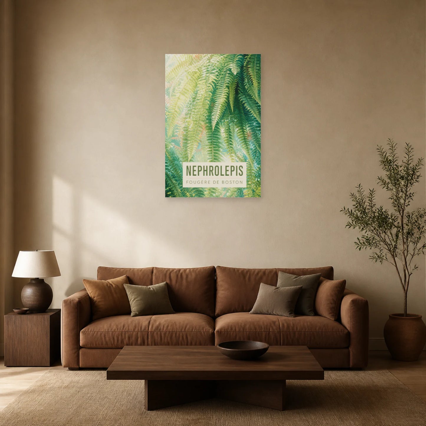 Affiche Nephrolepis – Fougère de Boston dans un salon - Art Virtuoso