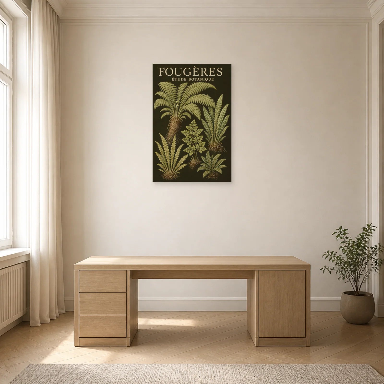 Affiche Fougères – Étude Botanique dans un bureau - Art Virtuoso