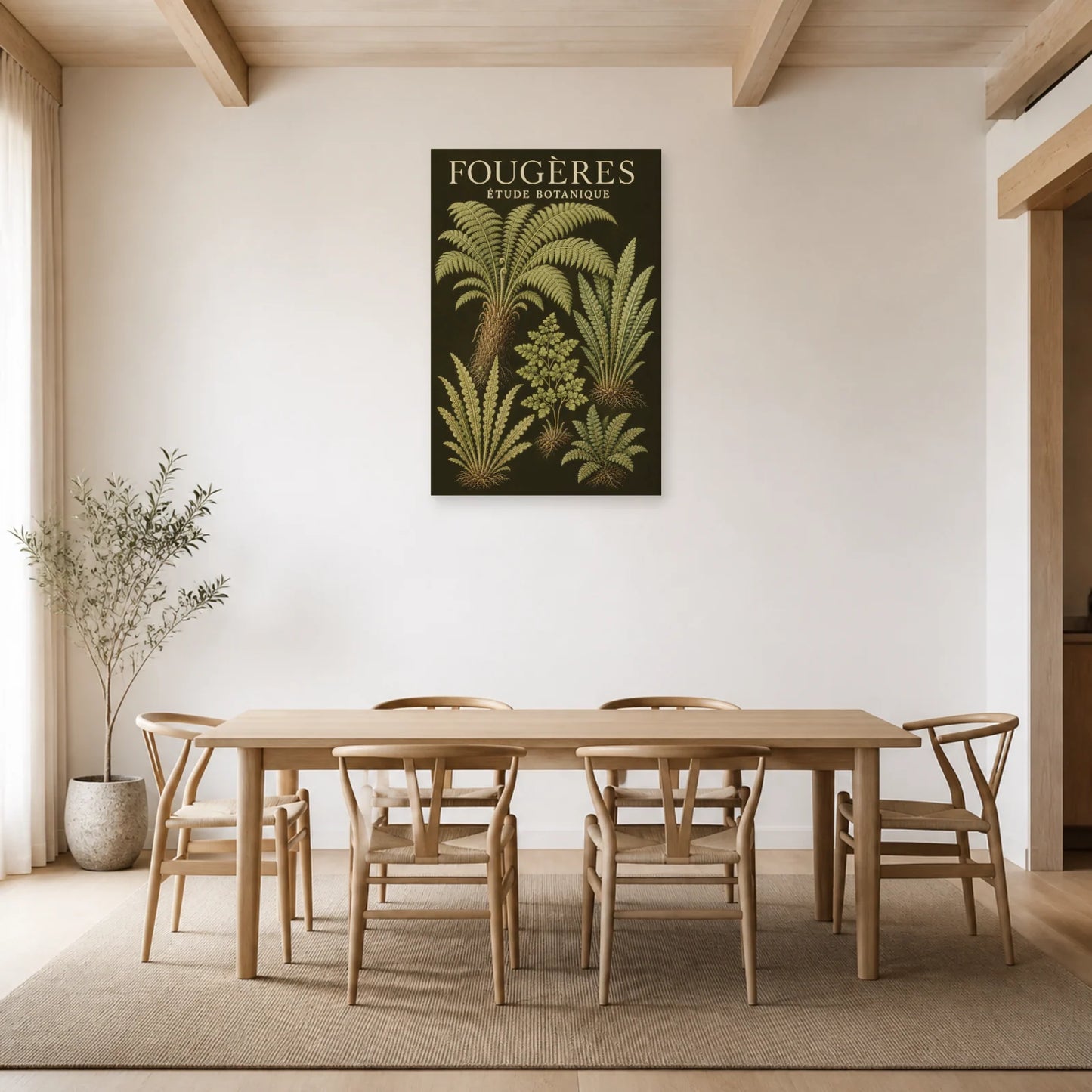 Affiche Fougères – Étude Botanique dans une salle à manger - Art Virtuoso