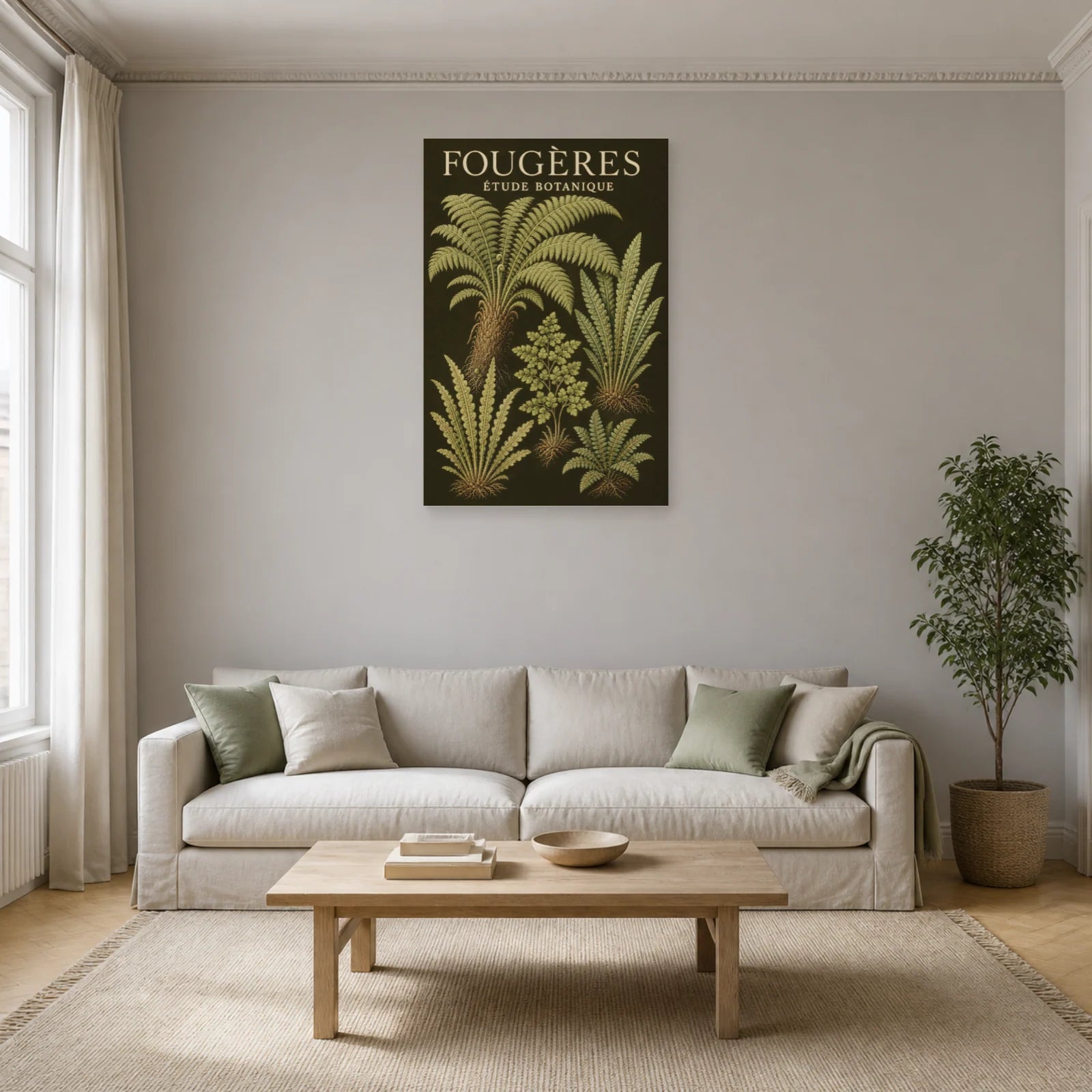 Affiche Fougères – Étude Botanique dans un salon - Art Virtuoso