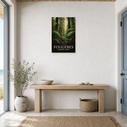 Affiche Fougères – Silence Vert dans une entrée ou un couloir - Art Virtuoso