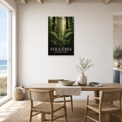 Affiche Fougères – Silence Vert dans une salle à manger - Art Virtuoso