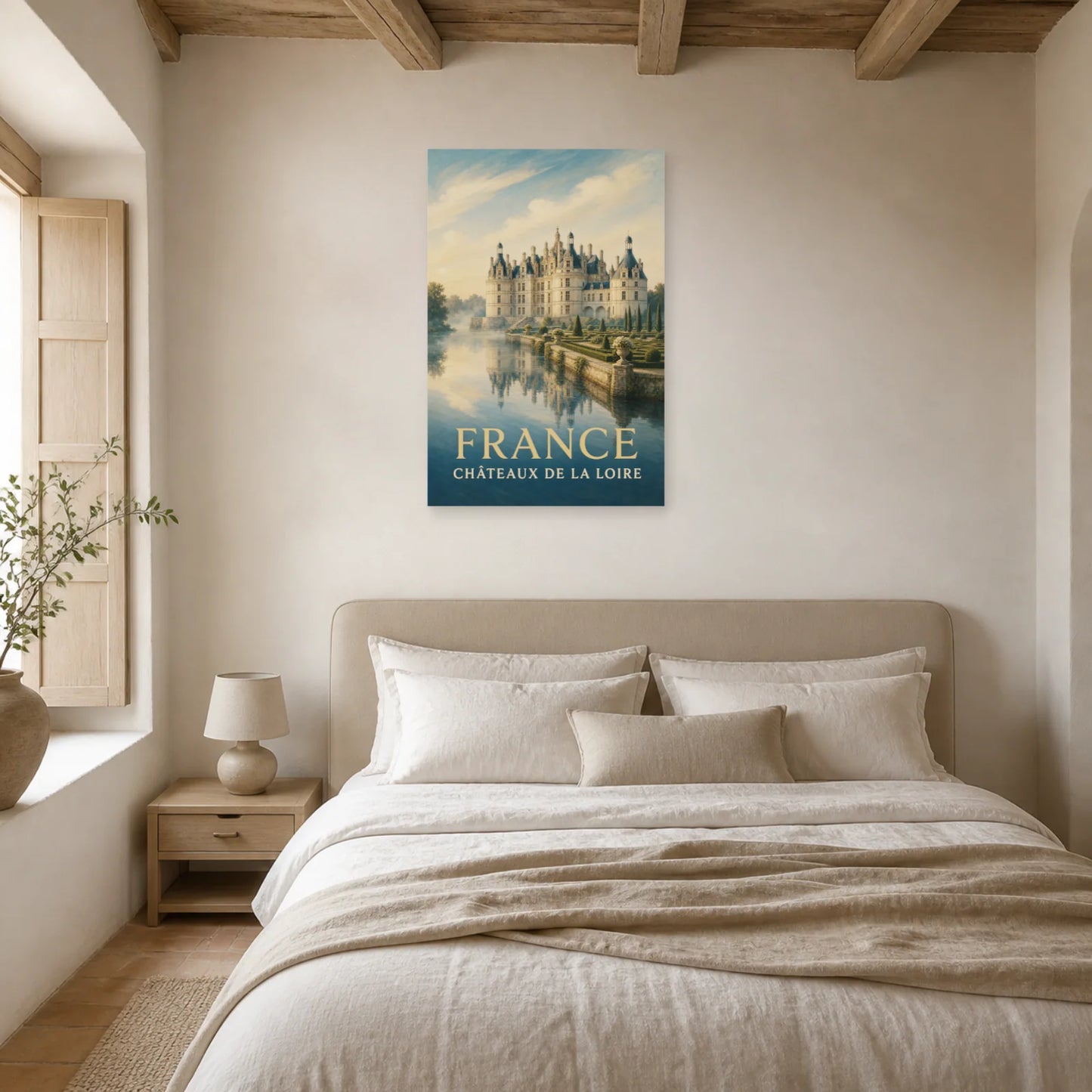 Affiche France – Châteaux de la Loire dans une chambre - Art Virtuoso