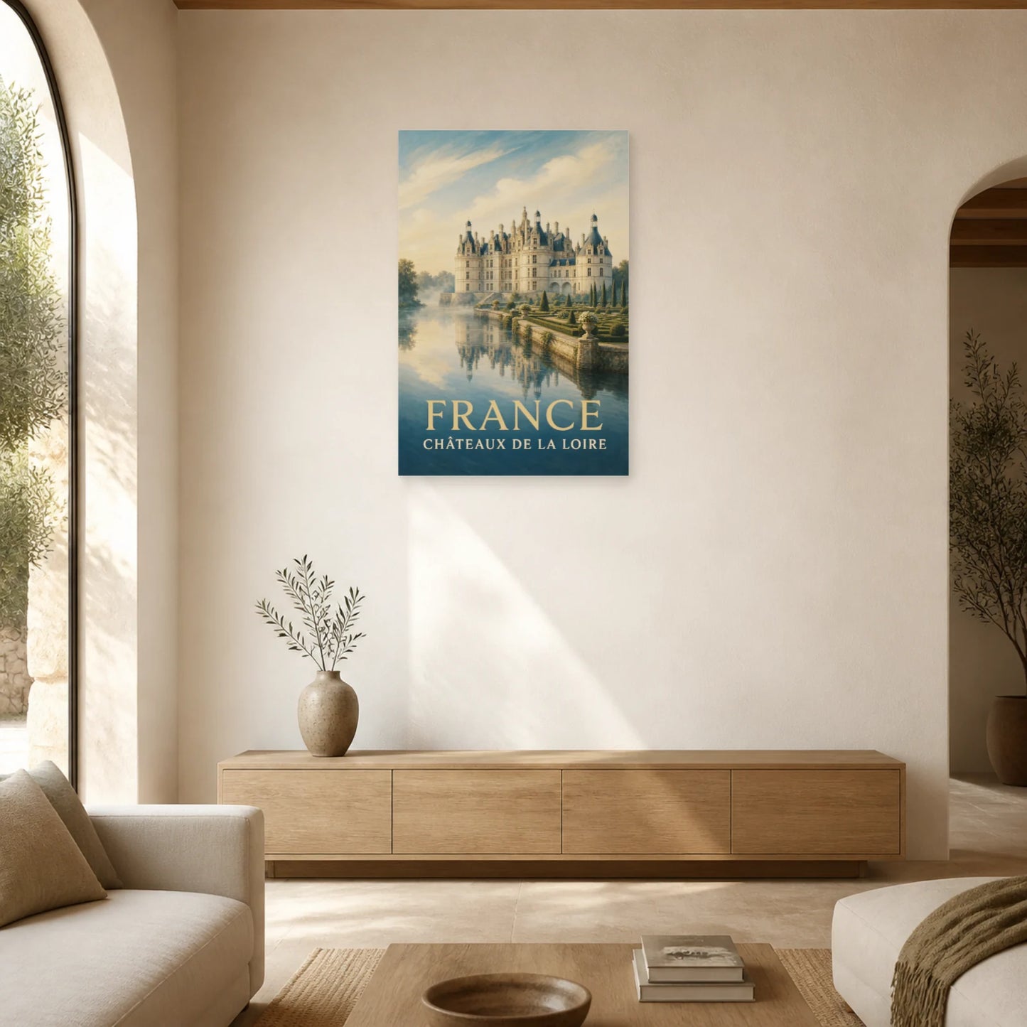 Affiche France – Châteaux de la Loire dans un salon - Art Virtuoso