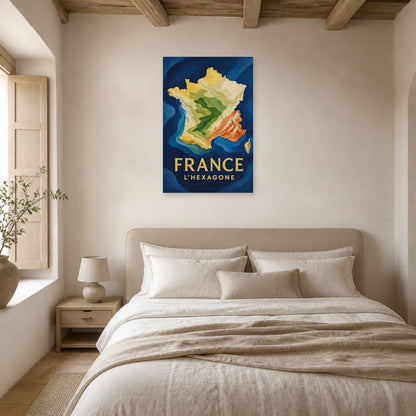 Affiche France – L’Hexagone dans une chambre - Art Virtuoso