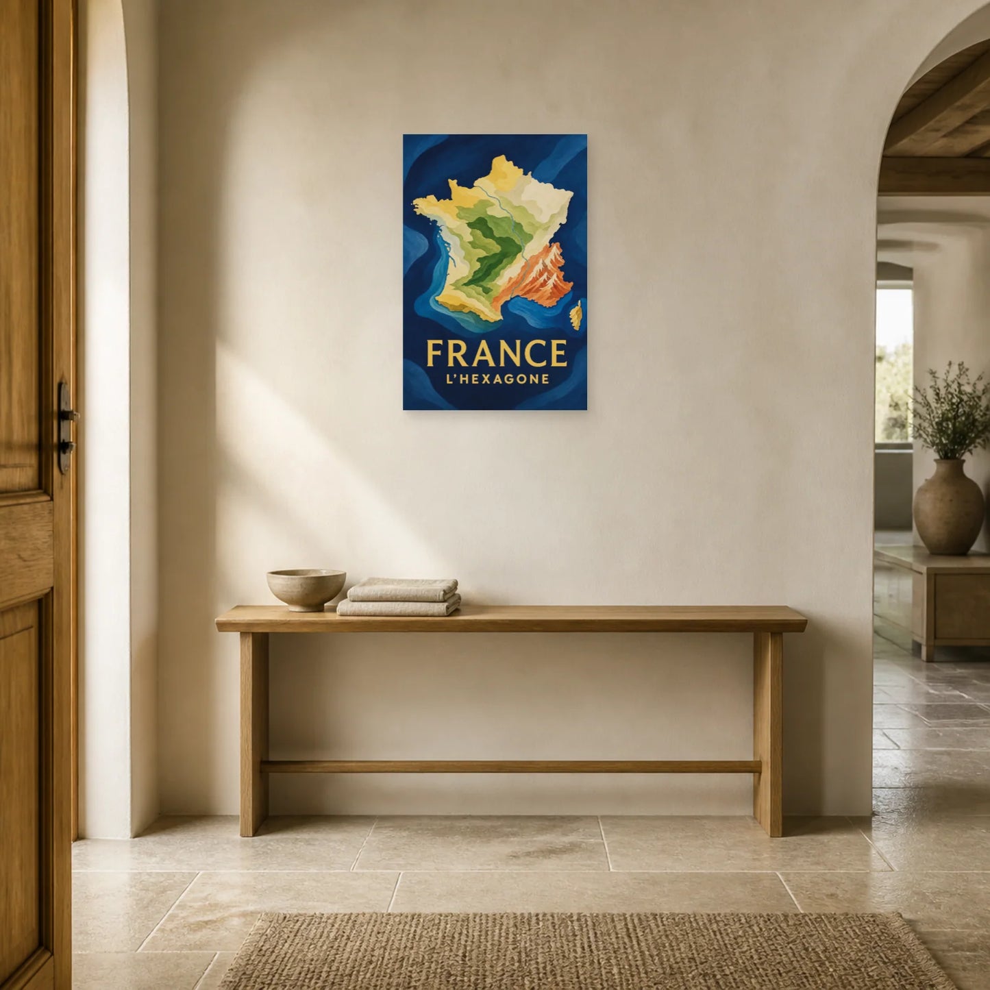 Affiche France – L’Hexagone dans une entrée ou un couloir - Art Virtuoso