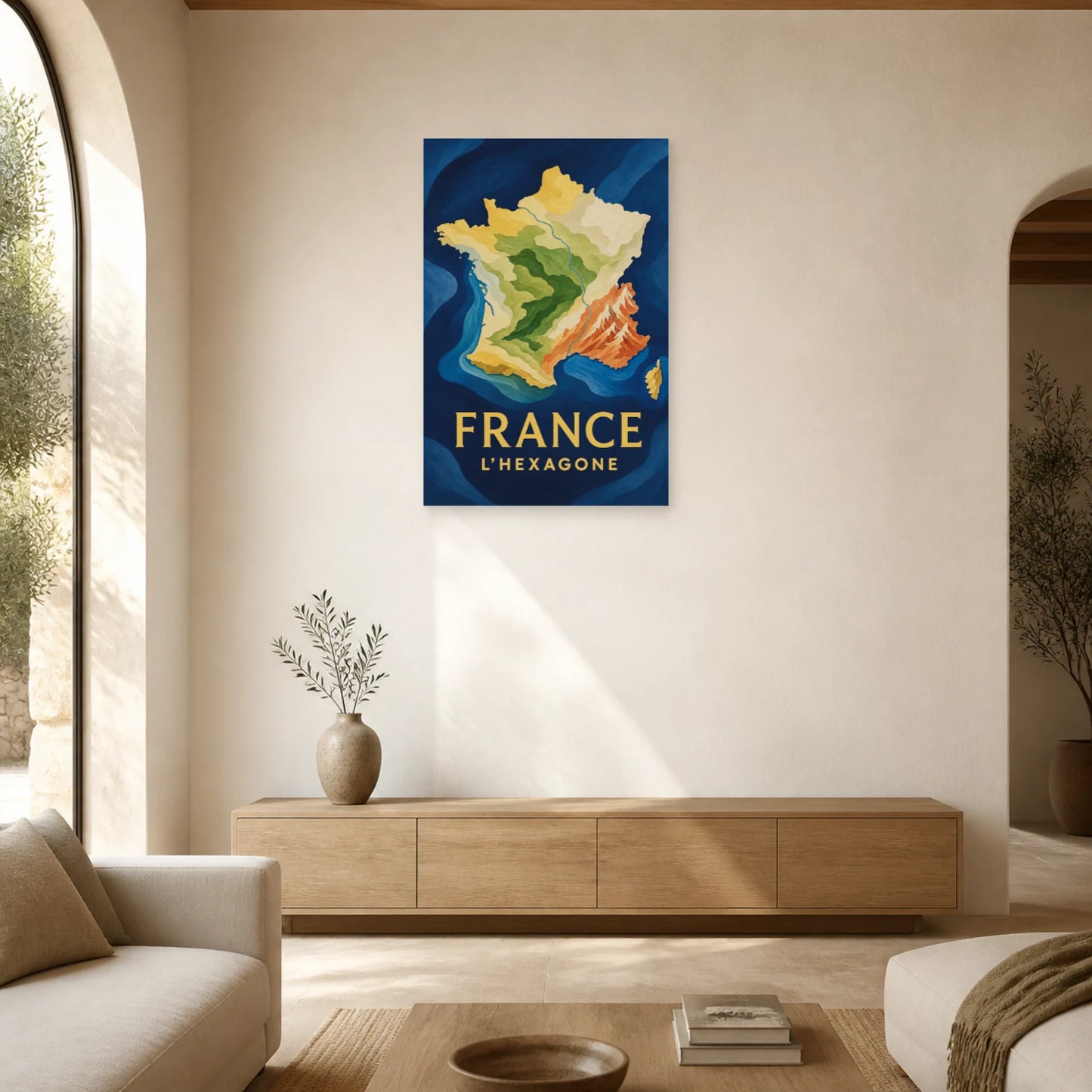 Affiche France – L’Hexagone dans un salon - Art Virtuoso