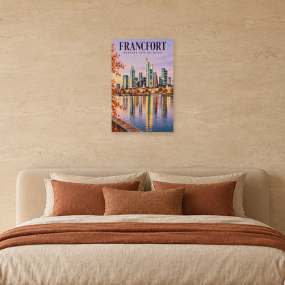 Affiche Francfort reflets sur le Main dans une chambre - Art Virtuoso