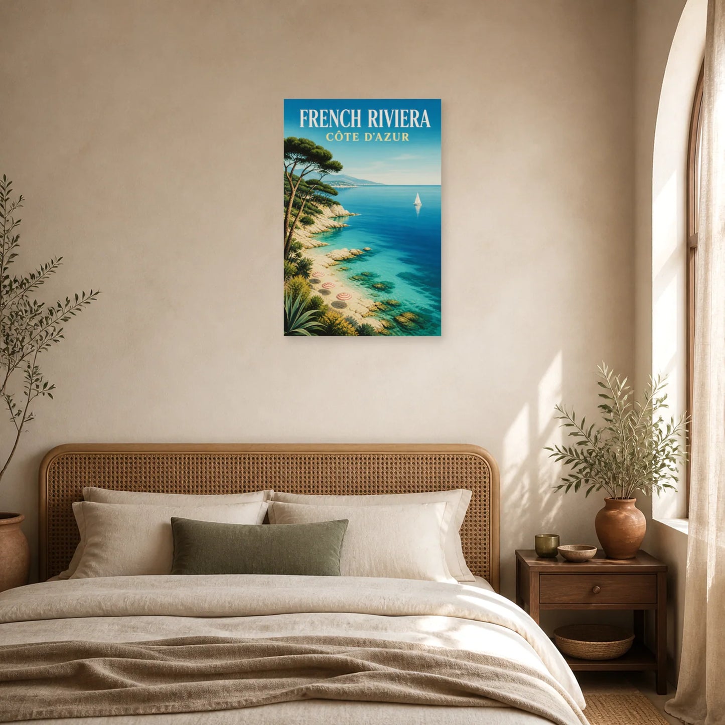 Affiche French Riviera – Côte d’Azur dans une chambre - Art Virtuoso