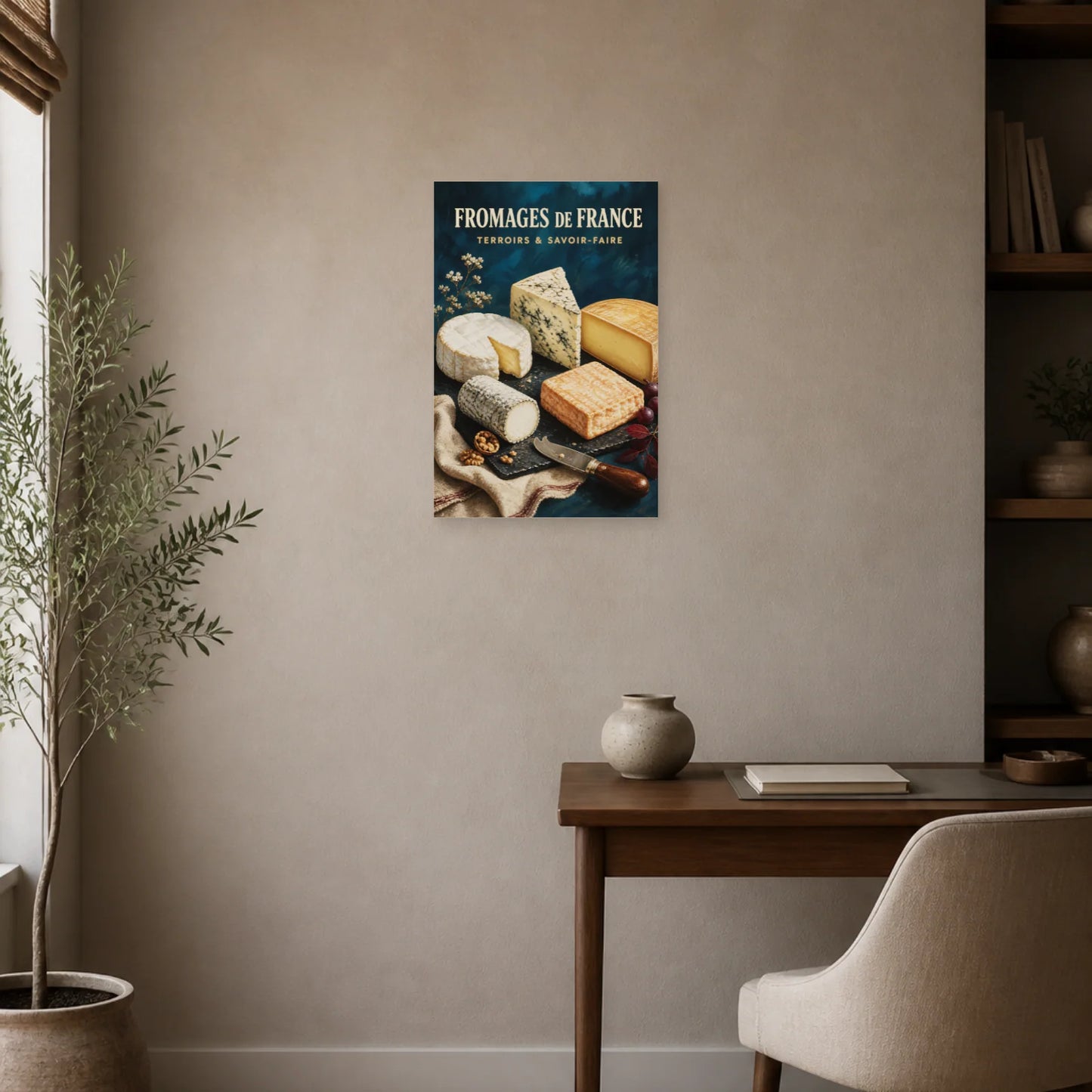 Affiche Fromages de France – Terroirs & Savoir-Faire dans un bureau - Art Virtuoso