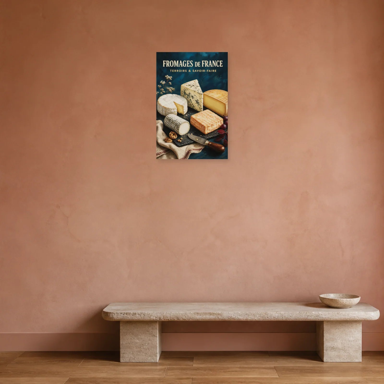 Affiche Fromages de France – Terroirs & Savoir-Faire dans une entrée ou un couloir - Art Virtuoso