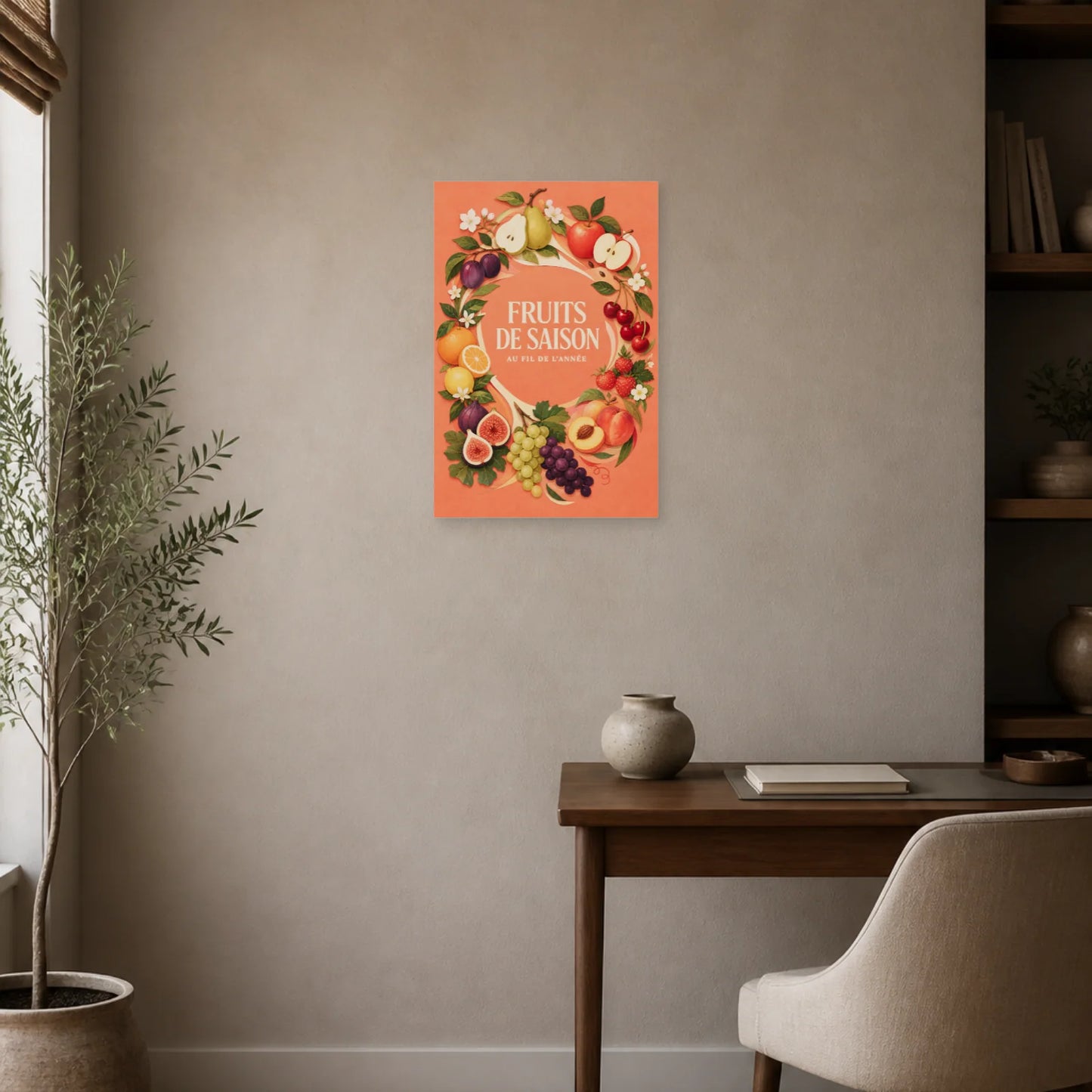 Affiche Fruits de Saison – Au Fil de l’Année dans un bureau - Art Virtuoso