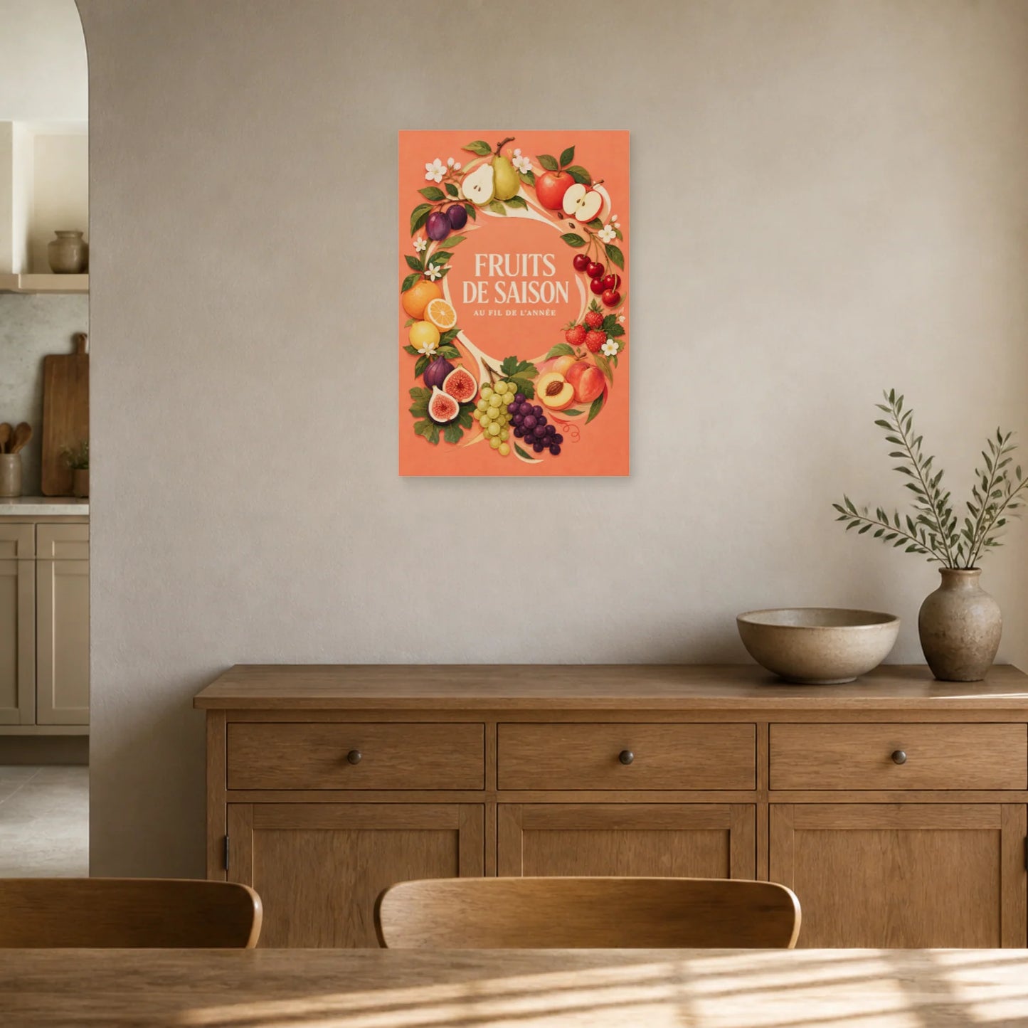 Affiche Fruits de Saison – Au Fil de l’Année dans un salon - Art Virtuoso