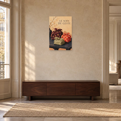 Affiche Furoshiki - Le soin du geste dans une entrée ou un couloir - Art Virtuoso