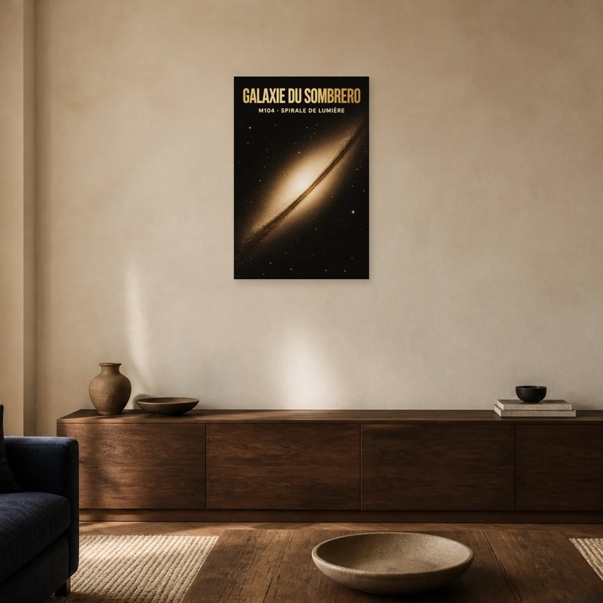 Affiche Galaxie du Sombrero – M104 dans un salon - Art Virtuoso