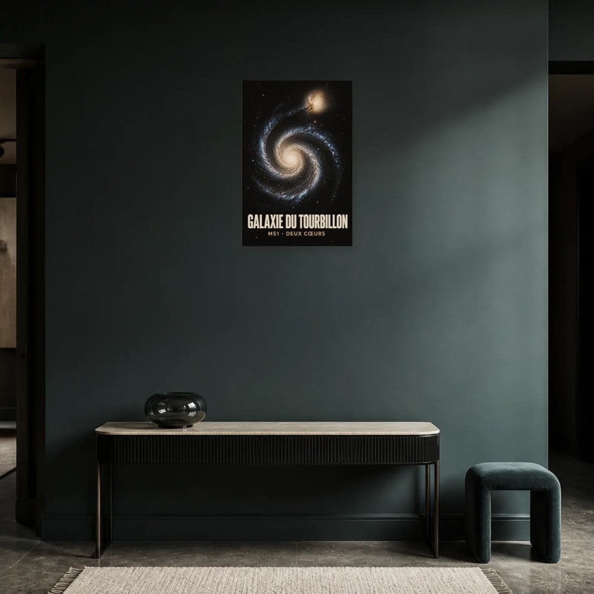 Affiche Galaxie du Tourbillon – M51 dans une entrée ou un couloir - Art Virtuoso