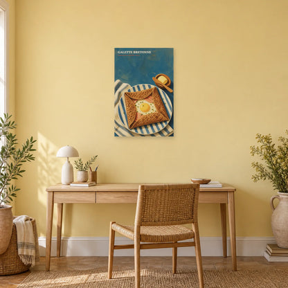 Affiche Galette Bretonne – Sarrasin & Beurre Salé dans un bureau - Art Virtuoso