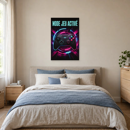 Affiche Gaming – Mode jeu activé dans une chambre - Art Virtuoso