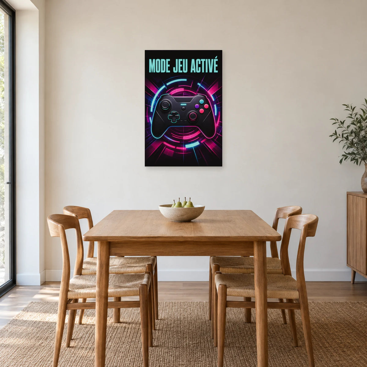 Affiche Gaming – Mode jeu activé dans une salle à manger - Art Virtuoso