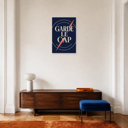 Affiche Garde le cap – Boussole intérieure dans une entrée ou un couloir - Art Virtuoso