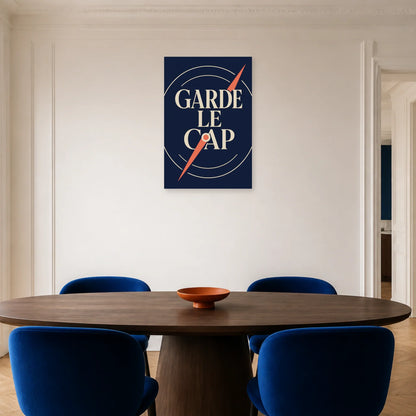 Affiche Garde le cap – Boussole intérieure dans une salle à manger - Art Virtuoso