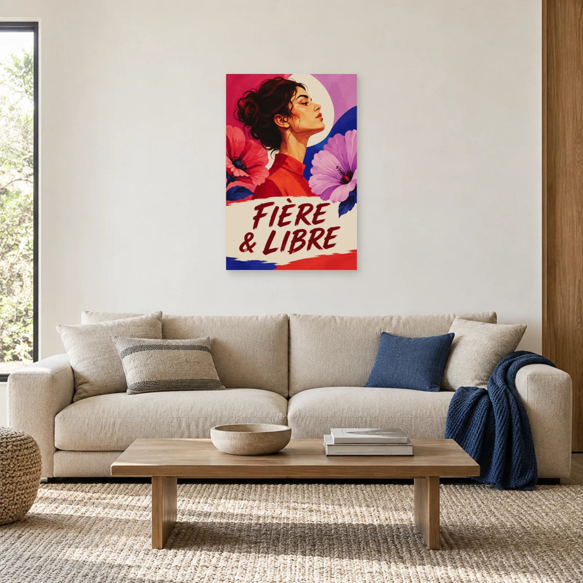 Affiche Girl power – Fière et libre dans un salon - Art Virtuoso