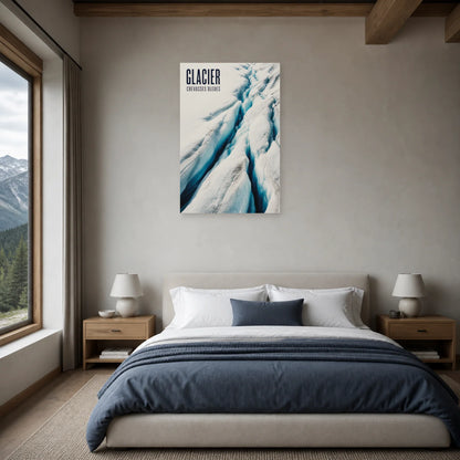 Affiche Glacier – Crevasses bleues dans une chambre - Art Virtuoso