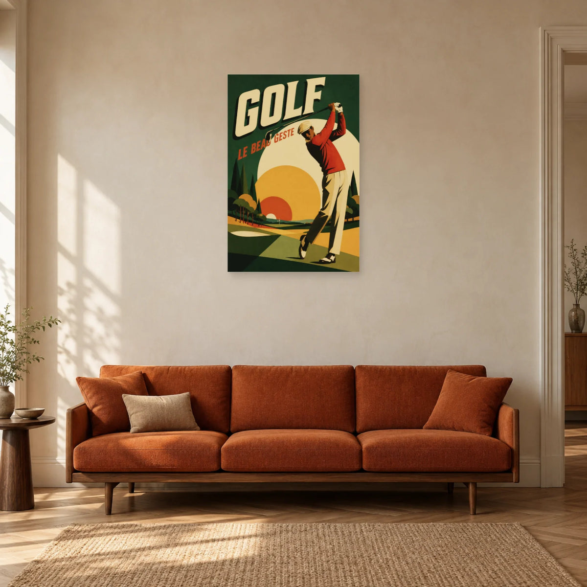 Affiche Golf – Le Beau Geste dans un salon - Art Virtuoso